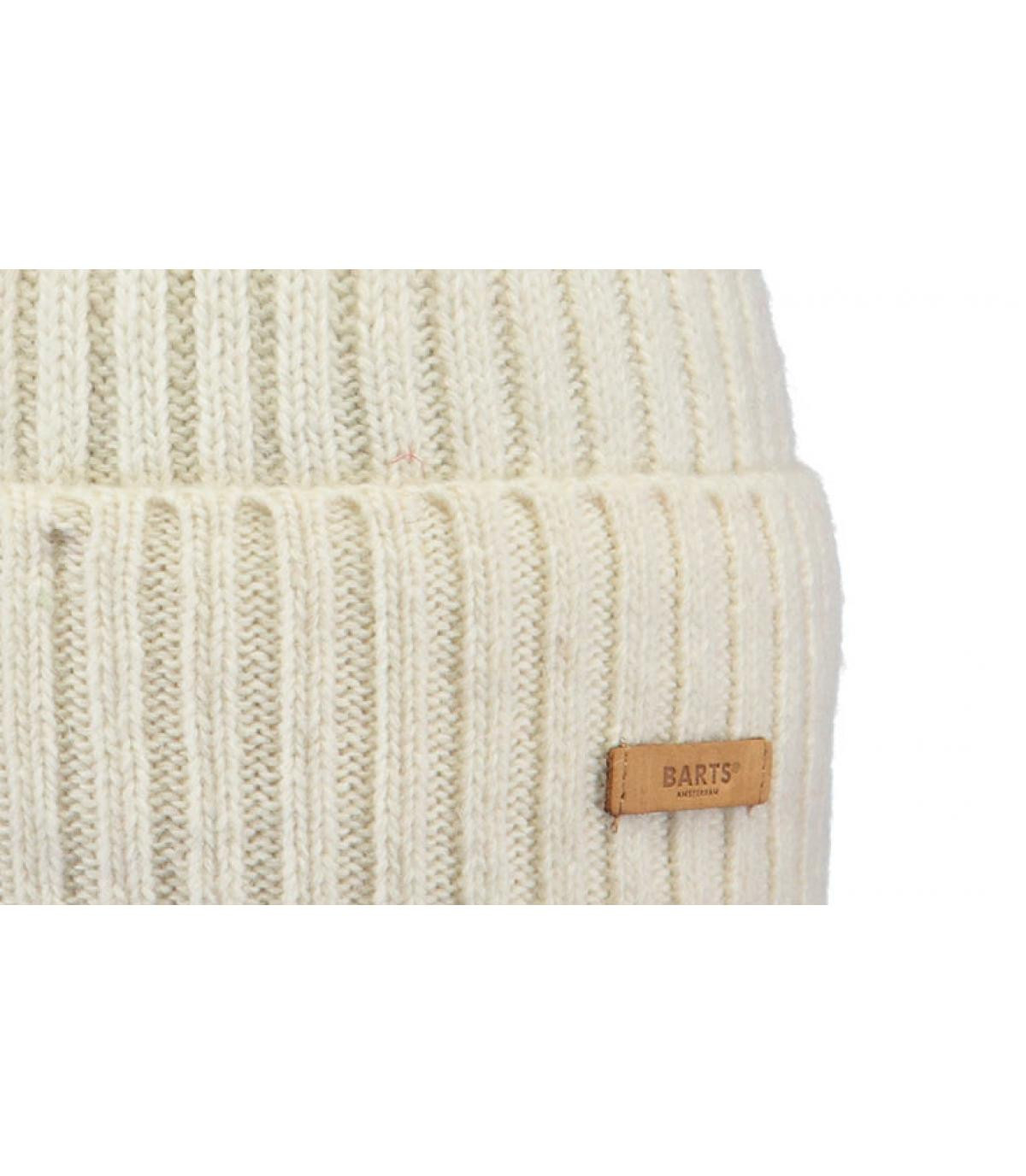 white wool beanie fur pompom